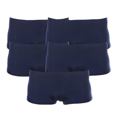 Men's Ice Silk Breathable Underwear Sexy Seamless Boxer Briefs Low Waist Knitted Underpants (Blue 5pc,XX-Large)
