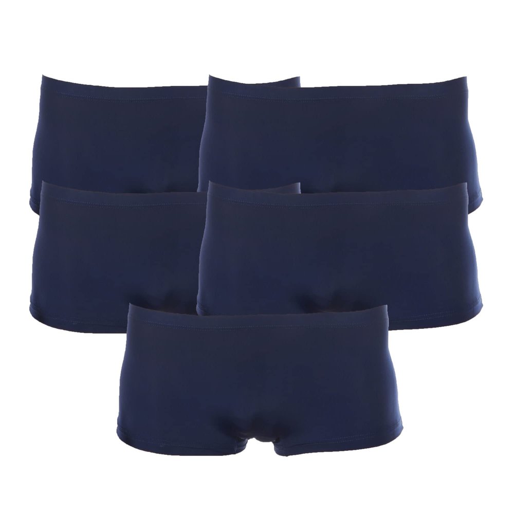 Men's Ice Silk Breathable Underwear Sexy Seamless Boxer Briefs Low Waist Knitted Underpants (Blue 5pc,XX-Large)