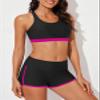 Aleumdr 3 Piece Athletic Bathing Suits Womens Tankini Swimsuits with Shorts Tank Tops with Bra and Boyshorts Rose XX-Large view 3