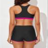 Aleumdr 3 Piece Athletic Bathing Suits Womens Tankini Swimsuits with Shorts Tank Tops with Bra and Boyshorts Rose XX-Large view 4