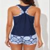 Aleumdr Three Piece Tankini Swimsuits for Women Athletic Bathing Suits Swim Tank Tops with Sports Bra and Boyshorts Bathing Suits Blue Small view 2