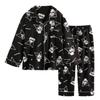 WANHONGYUE Cartoon Printed Pajamas for Women Girls Long Sleeve Shirt with Pj Pants Sleepwear Home Wear 2 Piece Pajama Sets, Black, XXL view 1