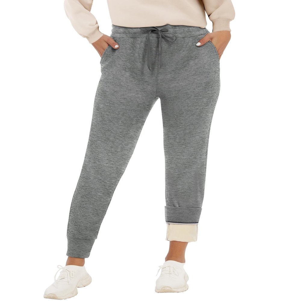GAYHAY Fleece Lined Sweatpants Women- Winter Warm Sherpa Lined Athletic Joggers Pants with Pockets