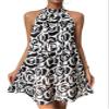 DUNBRI Women's Dress Allover Print Halter Neck Dress (Color : Multicolor, Size : Small) view 1