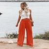 Angerella Women's High Waist Casual Wide Leg Palazzo Pants,Dress Pants for Women,Work Pants with Pockets for Women,Orange S view 2