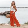 Angerella Women's High Waist Casual Wide Leg Palazzo Pants,Dress Pants for Women,Work Pants with Pockets for Women,Orange S view 3