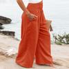 Angerella Women's High Waist Casual Wide Leg Palazzo Pants,Dress Pants for Women,Work Pants with Pockets for Women,Orange S view 4