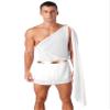 YiZYiF Men's Toga Costume Mythology Ancient Greek Caesar Roman Halloween Party Cosplay Fancy Dress Shorts White Large view 1