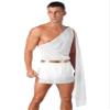 YiZYiF Men's Toga Costume Mythology Ancient Greek Caesar Roman Halloween Party Cosplay Fancy Dress Shorts White Large view 2