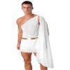YiZYiF Men's Toga Costume Mythology Ancient Greek Caesar Roman Halloween Party Cosplay Fancy Dress Shorts White Large view 3