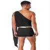 YiZYiF Men's Toga Costume Mythology Ancient Greek Caesar Roman Halloween Party Cosplay Fancy Dress Shorts Black XX-Large view 2