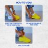 Waterproof Silicone Rubber Shoe Covers for Rain, Non-Slip Easy-handy Water Resistant Overshoes Outdoor Cycling Hiking Protectors Apply to Men, Women, Kids (Medium, WHITE) view 4
