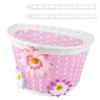 Kid Bike Basket, Flower Style Plastic Scooter Bike Basket Cute Bike Front Handlebar Basket Bike Accessory for Outdoor Cycling view 1