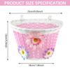 Kid Bike Basket, Flower Style Plastic Scooter Bike Basket Cute Bike Front Handlebar Basket Bike Accessory for Outdoor Cycling view 2