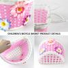 Kid Bike Basket, Flower Style Plastic Scooter Bike Basket Cute Bike Front Handlebar Basket Bike Accessory for Outdoor Cycling view 3