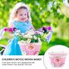 Kid Bike Basket, Flower Style Plastic Scooter Bike Basket Cute Bike Front Handlebar Basket Bike Accessory for Outdoor Cycling view 4