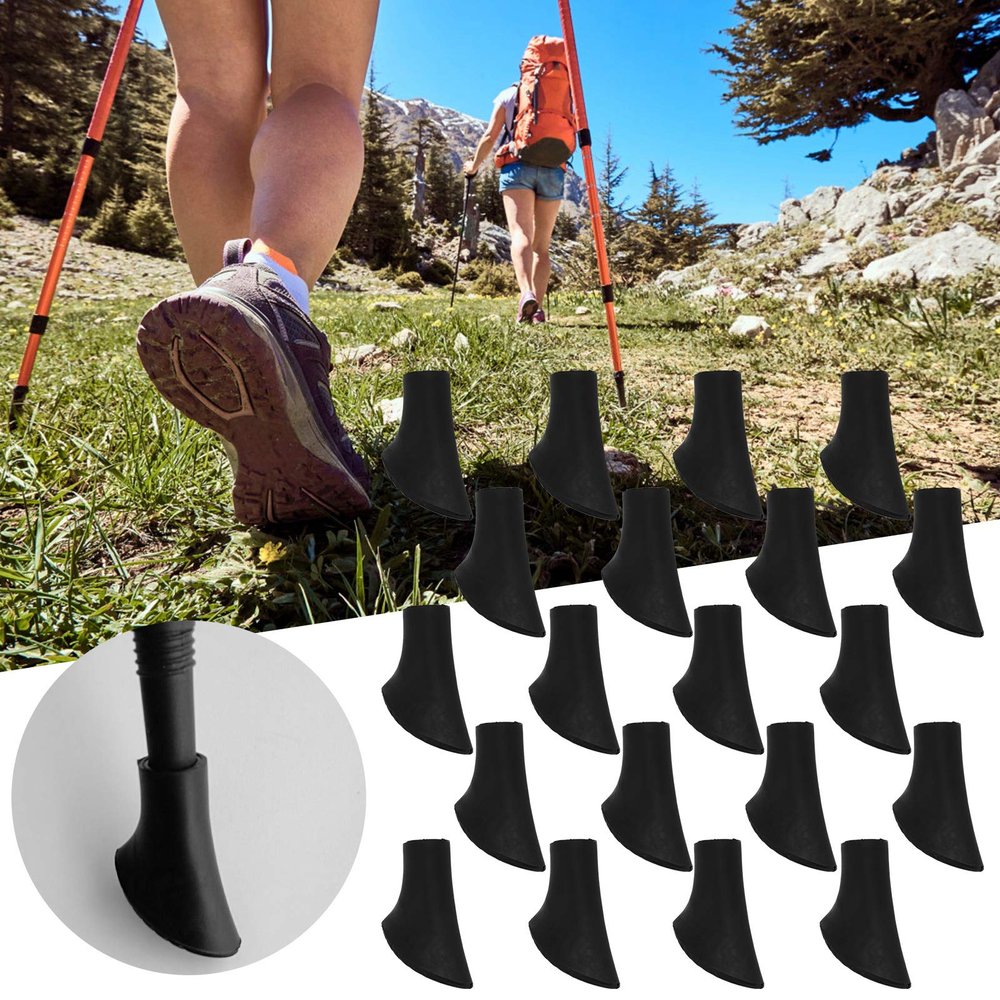 20pcs Outdoor Walking Stick Tip Protector Hiking Pole Replacement Tips for Enhanced Grip, Shock Absorption, and Universal Fit for Hiking and Trekking Enthusiasts