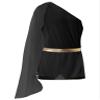 Lejafay Men's One-Shoulder Harness Slit Skirt Jumpsuit Mr. Toga Party Costume Ancient Greek Outfit Black Large view 4