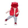 Toddler Baby Winter Sleeveless Vest Coat Solid Zipper Hooded Bear Ears Down Vest Jacket Boys Girls (Red, 6-12 Months) view 3