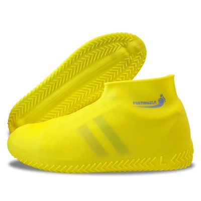 Waterproof Silicone Rubber Shoe Covers for Rain, Non-Slip Easy-handy Water Resistant Overshoes Outdoor Cycling Hiking Protectors Apply to Men, Women, Kids (Medium, YELLOW)