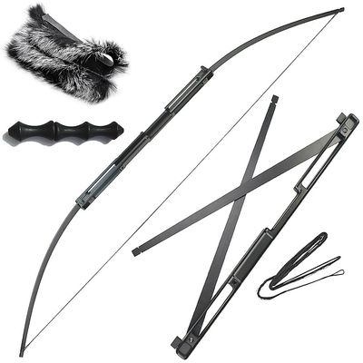 57" Collapsible Tactical Survival Bow Two Section Foldable 35-55Lbs Right Hand for Hunting Target (55LBS)