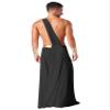 YiZYiF Men's Toga Costume Mythology Ancient Greek Caesar Roman Halloween Party Cosplay Fancy Dress Black Medium view 2