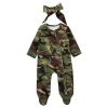 Toddler Boys Girls Fall Winter Clothes Camouflage Prints Footed Romper Jumpsuits Outfits with (Camouflage, 0-3 Months) view 1