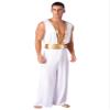 Lejafay Men's One-Shoulder Harness Slit Skirt Jumpsuit Mr. Toga Party Costume Ancient Greek Outfit Jumpsuit White 3X-Large view 2