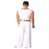 Lejafay Men's One-Shoulder Harness Slit Skirt Jumpsuit Mr. Toga Party Costume Ancient Greek Outfit Jumpsuit White 3X-Large view 4
