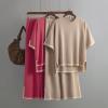 2 Piece Outfits for Women Trendy Lounge Sets Cozy Knit Sweater Short Sleeve Fashion Loungewear Set Puff Sleeve Tops for Women 2023 Outfits view 3