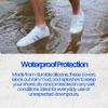 Waterproof Silicone Rubber Shoe Covers for Rain, Non-Slip Easy-handy Water Resistant Overshoes Outdoor Cycling Hiking Protectors Apply to Men, Women, Kids (Large, WHITE) view 2