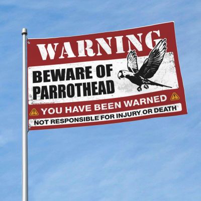 Dorm Decorations For College Guys Beware Of Parrothead Flag Decor For Bedroom Room Stuff (Size : 30X45CM)