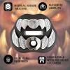 LeCool Football Mouth Guard with Connected Strap- 3D Beast Chrome Adult and Youth Mouth Guard-Mouth Piece for Sports for Maximum Air Flow and Teeth Protection (Black-Silver, with Diamonds) view 3