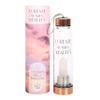 Crystal-Infused Rose Quartz Glass Water Bottle | Health Benefits of Crystals | Trendy 18oz Stainless Steel Base | 'I Create My Own Reality' | Natural Crystal Point | Rubberized Anti-Slip | Food Safe | view 1