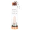 Crystal-Infused Rose Quartz Glass Water Bottle | Health Benefits of Crystals | Trendy 18oz Stainless Steel Base | 'I Create My Own Reality' | Natural Crystal Point | Rubberized Anti-Slip | Food Safe | view 4