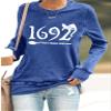 1692 They Missed One Womens 1692 They Missed One Sweatshirt Shirt Halloween Hoodies For Women 1692 They Missed One Shirt Plus Size Fun Graphic Tee Funny Crewneck Tops Blue view 2