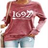 1692 They Missed One Sweater 1692 They Missed One Womens Halloween Clothes For Women 1692 They Missed One Shirt Long Sleeve Halloween Tshirts Pullover Pink view 1