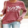 1692 They Missed One Sweater 1692 They Missed One Womens Halloween Clothes For Women 1692 They Missed One Shirt Long Sleeve Halloween Tshirts Pullover Pink view 2