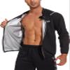 LAZAWG Sauna Suit for Men Long Sleeve Sweat Shirt Zipper Sauna Jacket Top for Gym Workout Exercise view 1