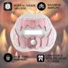 LeCool Football Mouth Guard with Connected Strap- 3D Beast Chrome Adult and Youth Mouth Guard-Mouth Piece for Sports for Maximum Air Flow and Teeth Protection (White-Pink, with Diamonds) view 3