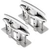SHENGHUISS Boat Pull Up Deck Cleat 316 Stainless Steel Retractable Heavy Duty Flush Mount Dock Cleat with Backing Plate and Lock Nuts 8 inch 2 Pack