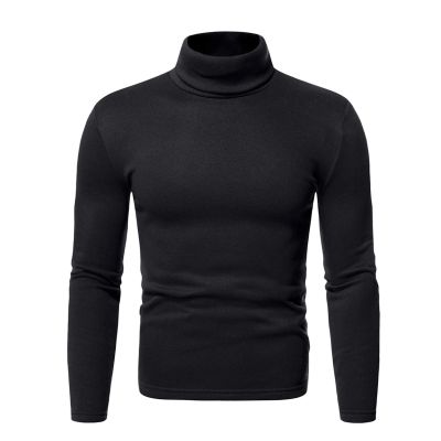 Short Sleeve Mens Shirts Casual Stylish Slim Fit Long Sleeve Basic Knitted Warm Sweater Soft Comfy Turtleneck Pullover Sweater Mens Graphic t-Shirts Black M