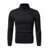 Short Sleeve Mens Shirts Casual Stylish Slim Fit Long Sleeve Basic Knitted Warm Sweater Soft Comfy Turtleneck Pullover Sweater Mens Graphic t-Shirts Black M view 1