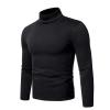 Short Sleeve Mens Shirts Casual Stylish Slim Fit Long Sleeve Basic Knitted Warm Sweater Soft Comfy Turtleneck Pullover Sweater Mens Graphic t-Shirts Black M view 2