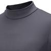 Muscularfit Short Sleeve Linen Shirts for Men Long Sleeve Turtleneck Warm Sweater Fashion Stretch Basic Knitted Pullover Undershirt 2023 Black Button Down Shirt Men Dark Gray M view 1