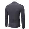 Muscularfit Short Sleeve Linen Shirts for Men Long Sleeve Turtleneck Warm Sweater Fashion Stretch Basic Knitted Pullover Undershirt 2023 Black Button Down Shirt Men Dark Gray M view 3
