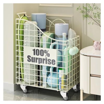 YXXSDP 70cm Tall Mesh Yoga Mat Holder/Foam Rollers Organizer, Workout Room Exercise Mats Blanket Storage Cart, for Yoga Studio Garage Gym Floor (Color : White)