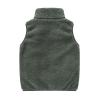 Toddler Boys Girls Winter Vest Coat Sleeveless Solid Color Zipper Fleece Jacket Outwear Clothes with (Green, 6-7 Years) view 2