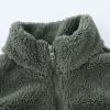 Toddler Boys Girls Winter Vest Coat Sleeveless Solid Color Zipper Fleece Jacket Outwear Clothes with (Green, 6-7 Years) view 3