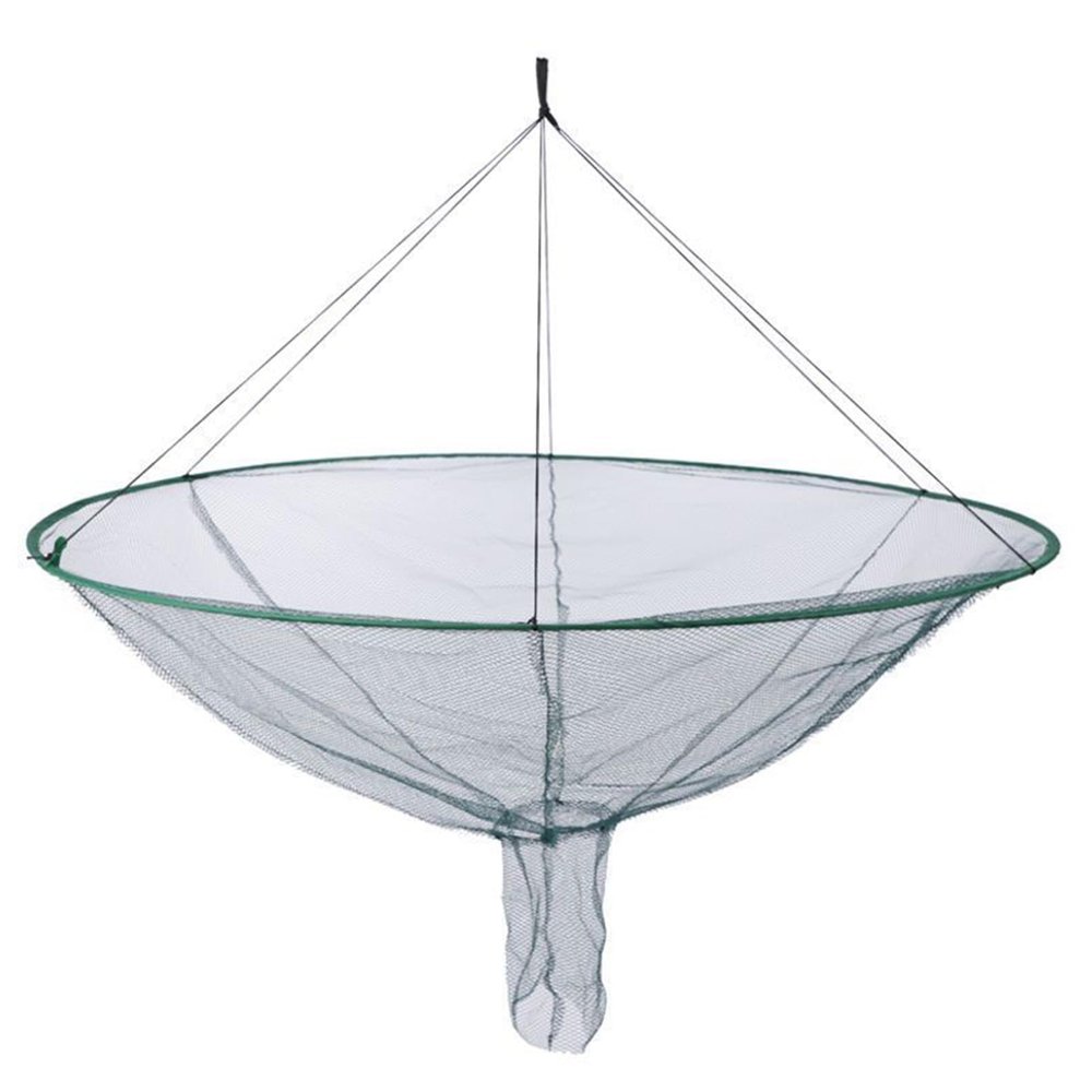 Altsuceser Foldable Fishing Net, Portable Prawn Baits Crab Shrimp Net Drop Landing Fishing Pier Harbors Pond Collapsible Net Easy Use Fish Trap A 100cm
